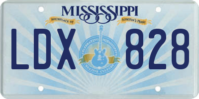 MS license plate LDX828