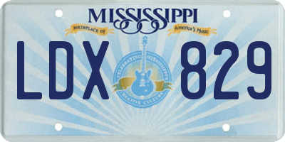 MS license plate LDX829