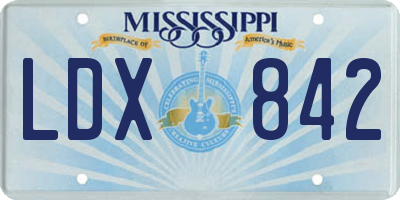 MS license plate LDX842