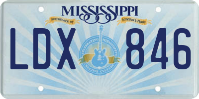 MS license plate LDX846