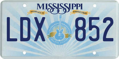MS license plate LDX852