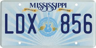 MS license plate LDX856