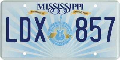 MS license plate LDX857