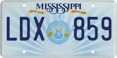 MS license plate LDX859