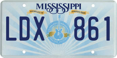 MS license plate LDX861