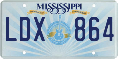 MS license plate LDX864