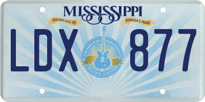 MS license plate LDX877