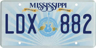 MS license plate LDX882