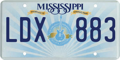 MS license plate LDX883