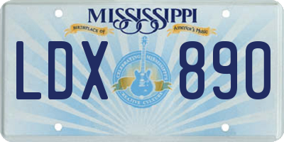 MS license plate LDX890