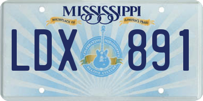 MS license plate LDX891