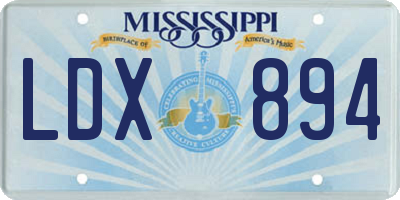 MS license plate LDX894