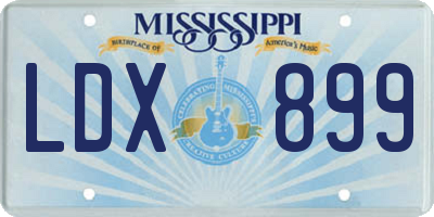 MS license plate LDX899