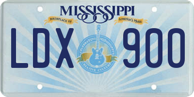 MS license plate LDX900