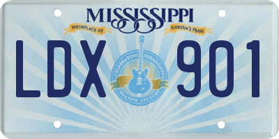 MS license plate LDX901
