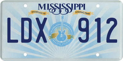 MS license plate LDX912