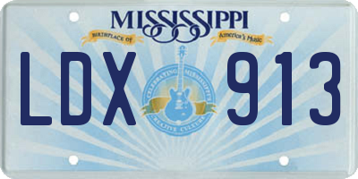 MS license plate LDX913
