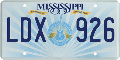 MS license plate LDX926