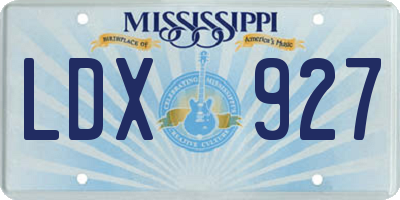MS license plate LDX927