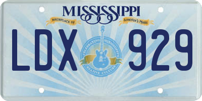 MS license plate LDX929