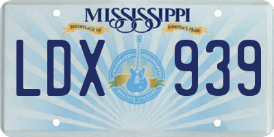 MS license plate LDX939