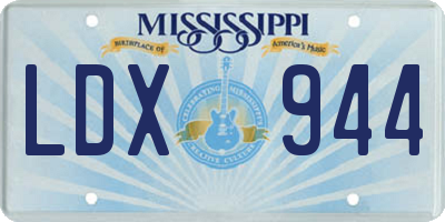 MS license plate LDX944