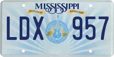 MS license plate LDX957