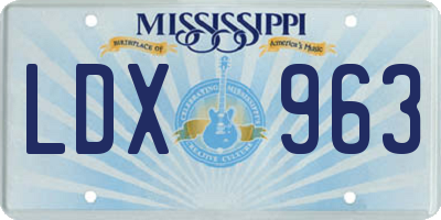 MS license plate LDX963