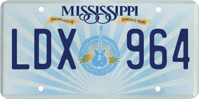 MS license plate LDX964