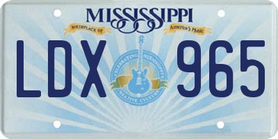 MS license plate LDX965