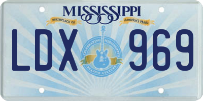 MS license plate LDX969