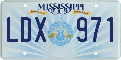 MS license plate LDX971