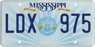 MS license plate LDX975