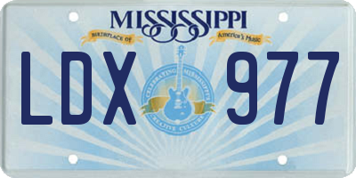MS license plate LDX977