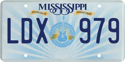 MS license plate LDX979