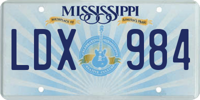 MS license plate LDX984