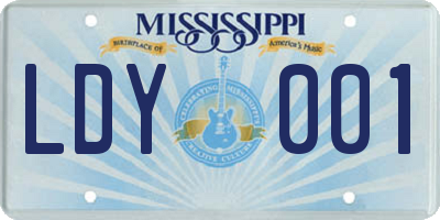 MS license plate LDY001
