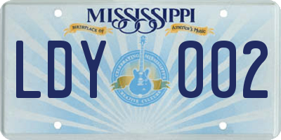 MS license plate LDY002