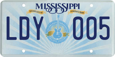 MS license plate LDY005