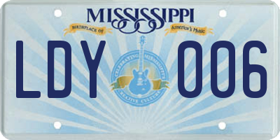 MS license plate LDY006