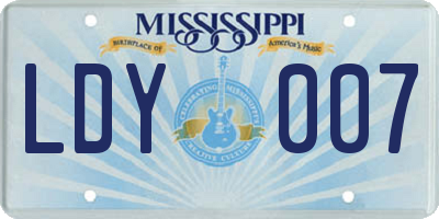MS license plate LDY007