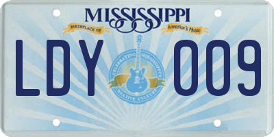 MS license plate LDY009
