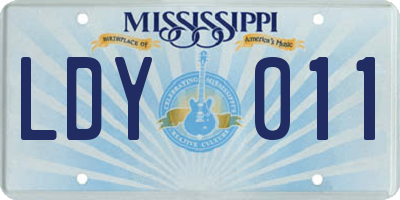 MS license plate LDY011