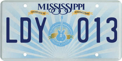MS license plate LDY013