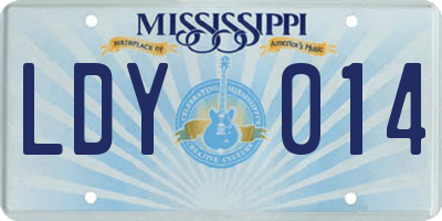 MS license plate LDY014