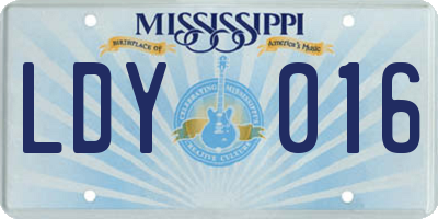 MS license plate LDY016