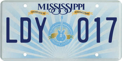 MS license plate LDY017