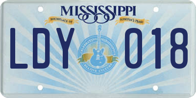 MS license plate LDY018