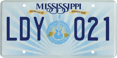 MS license plate LDY021