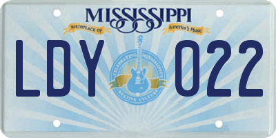 MS license plate LDY022
